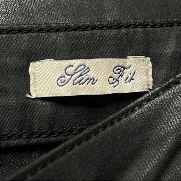 Zara Slim Fit Skinny Coated Jeans Black Size 4 - Picture 4 of 5